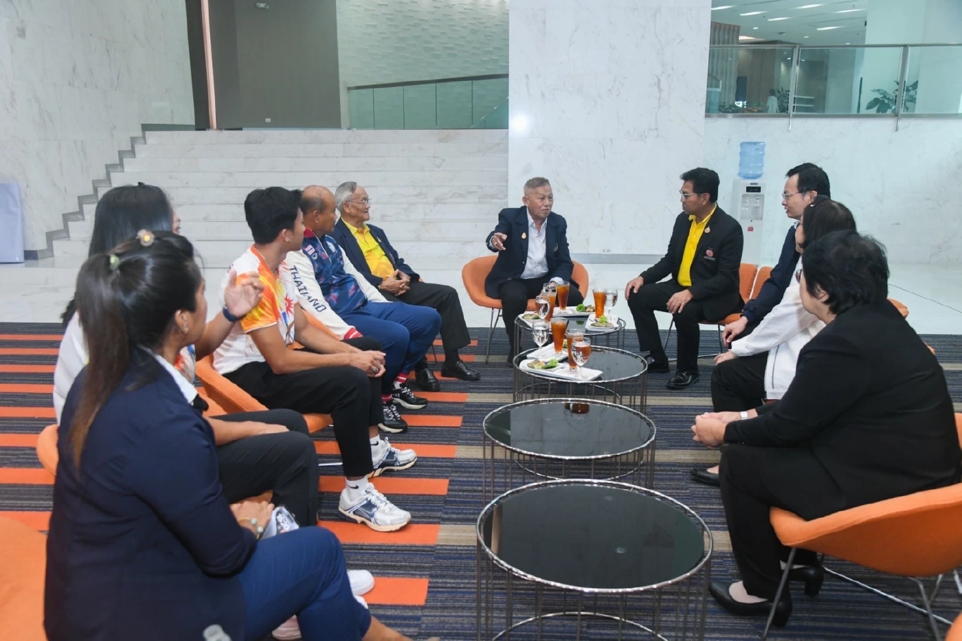 MEA เปิดบ้านต้อนรับ "บิว" ภูริพล - "เบญ" สุเบญรัตน์ 2 นักกีฬากรีฑาไทย และสมาคมกรีฑาฯ ในโอกาสขอบคุณ และให้กำลังใจ ชื่นชมผลงานนักกรีฑาไทยแข่งโอลิมปิก 2024