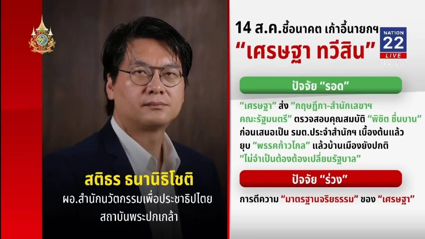 เปิดคิวงาน "เศรษฐา" หลังศาล รธน.นัดชี้อนาคตเก้าอี้นายกฯ พรุ่งนี้ (14 ส.ค.)