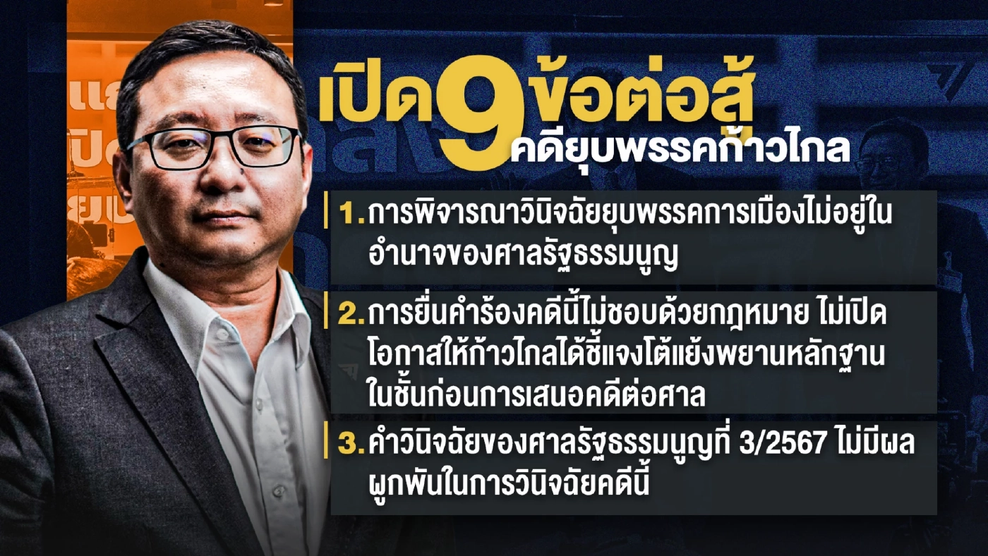 "ธีรยุทธ สุวรรณเกษร" ชำแหละ 9 ข้อต่อสู้ จุดอ่อน"ก้าวไกล" ชี้ชะตา"คดียุบพรรค"