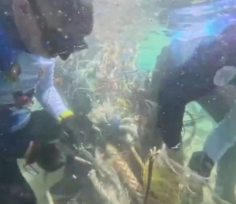 นักดำน้ำจิตอาสา ช่วยกันเก็บขยะ-เศษอวน ทำความสะอาดโลกใต้ทะเลสตูล (มีคลิป)