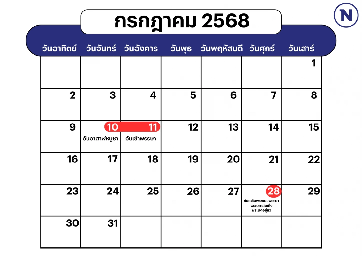 ปักหมุด! วันหยุดยาวตามปฏิทินปี 2568 เตรียมวางแผนรอเลย