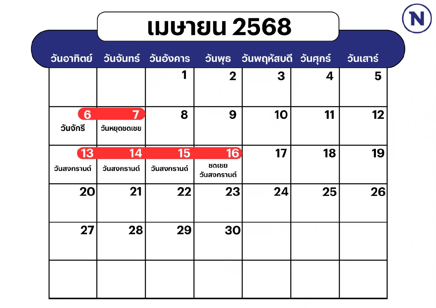 ปักหมุด! วันหยุดยาวตามปฏิทินปี 2568 เตรียมวางแผนรอเลย