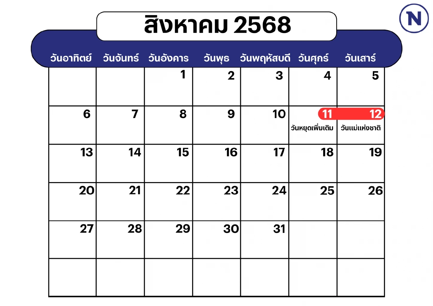 ปักหมุด! วันหยุดยาวตามปฏิทินปี 2568 เตรียมวางแผนรอเลย