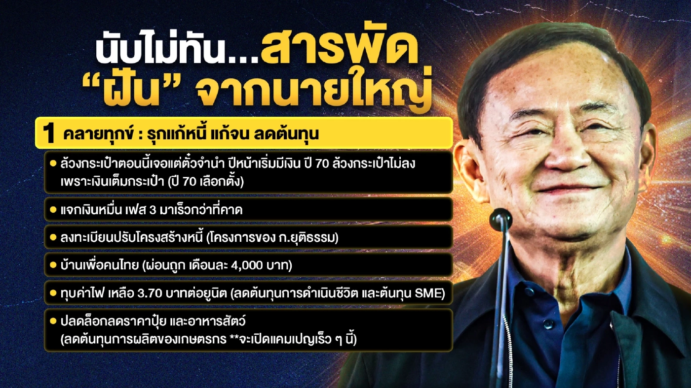 นับไม่ทัน...สารพัดนโยบาย “ฝัน” จากนายใหญ่