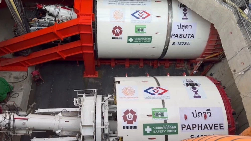 คมนาคมกดปุ่มหัวเจาะอุโมงค์ใต้ดินสายสีม่วง 'ช่วงเตาปูน – ราษฎร์บูรณะ'