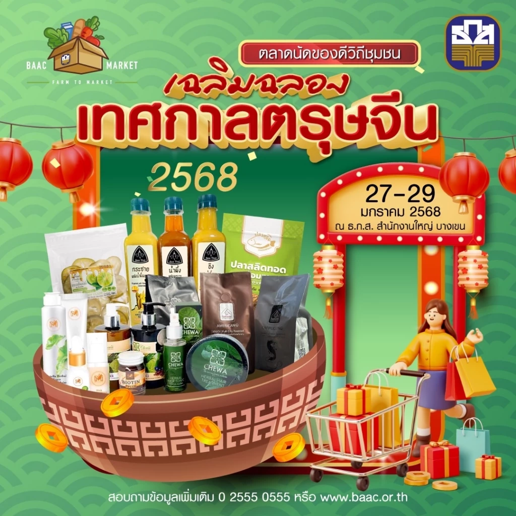 ธ.ก.ส. เปิดตลาดนัด 'สินค้าเกษตร-ผลิตภัณฑ์ชุมชน' รับเทศกาลตรุษจีน
