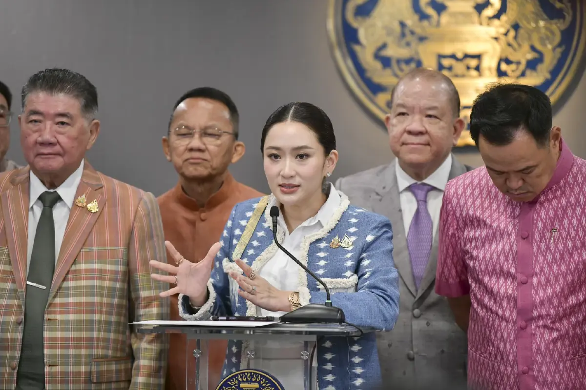 แพทองธาร ชินว้ตร นายกรัฐมนตรี แถลงภายหลังการประชุมคณะรัฐมนตรี 