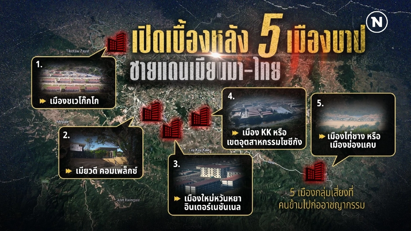 เปิดเบื้องหลัง 5 เมืองบาปชายแดนเมียนมา-ไทย