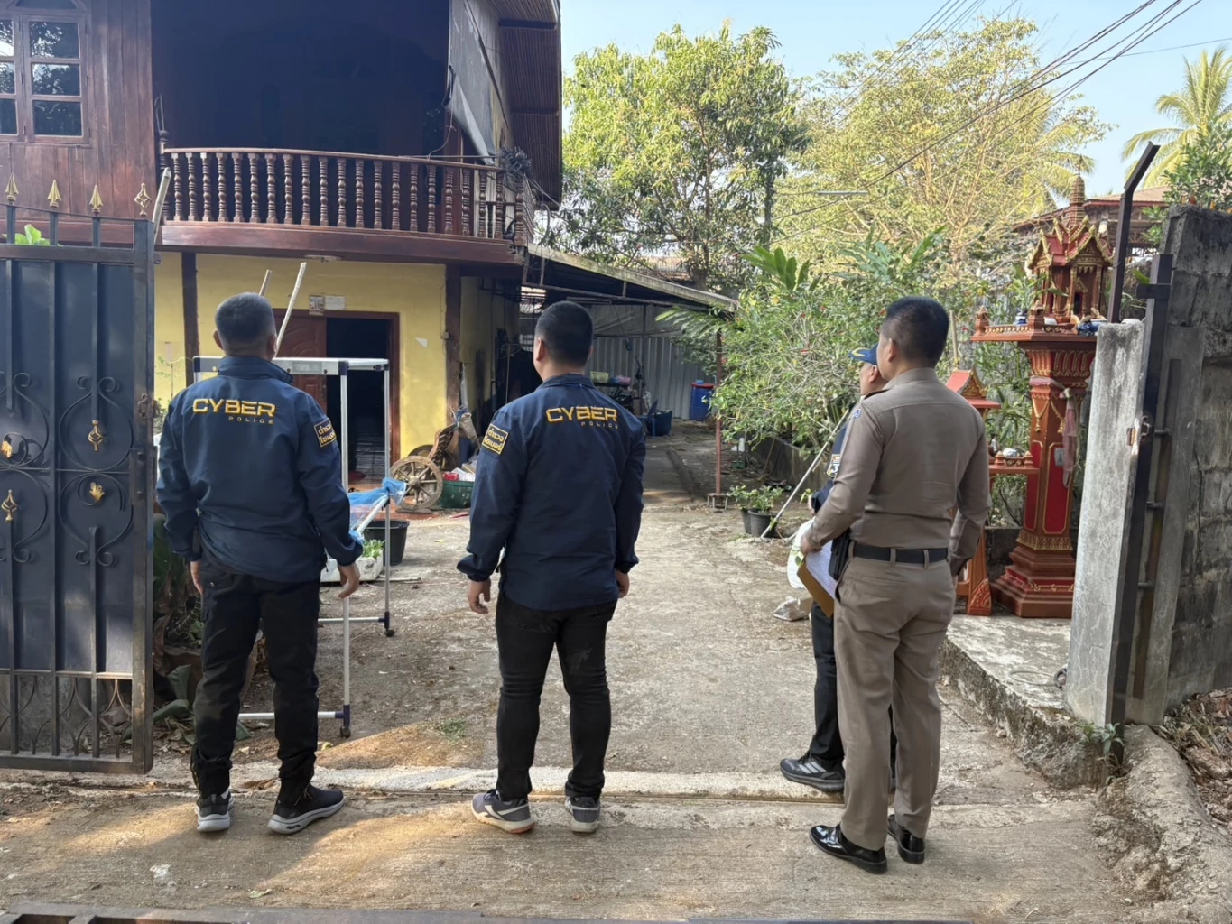 ตัดช่องแก๊งคอล จนท.ลุยตรวจฝั่งด่านเจดีย์สามองค์ เจอแอบลากสายสื่อสารข้ามแดน