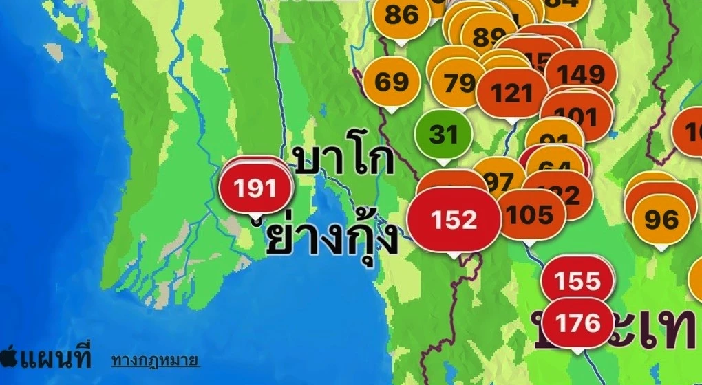 พบค่า "ฝุ่น PM2.5" ใน อาเซียนพุ่งสูง ส่วนไทยอีก 2 วันลมแรงช่วยพัดฝุ่น