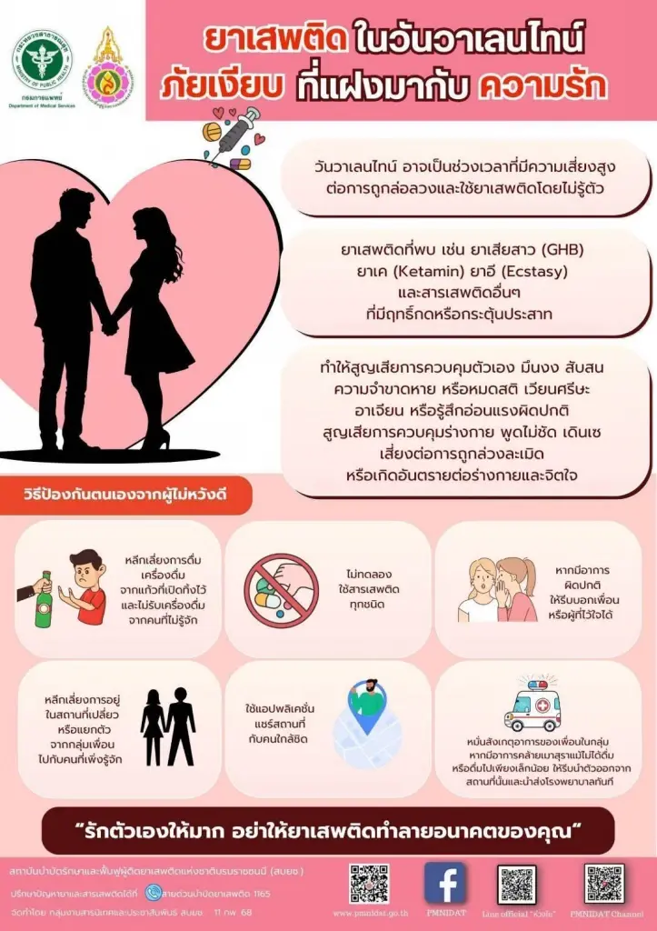 เตือนภัย! ยาเสพติดในวันวาเลนไทน์ ภัยเงียบที่แฝงมากับความรัก