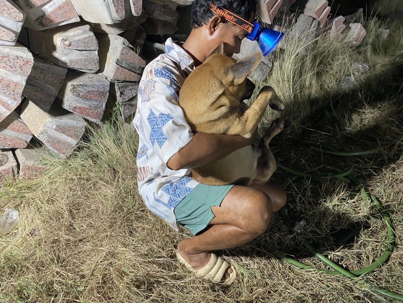 รุดช่วยน้องหมาขาติดหมอนรองรางรถไฟ ร้องครวญคราง ด้วยความเจ็บปวด