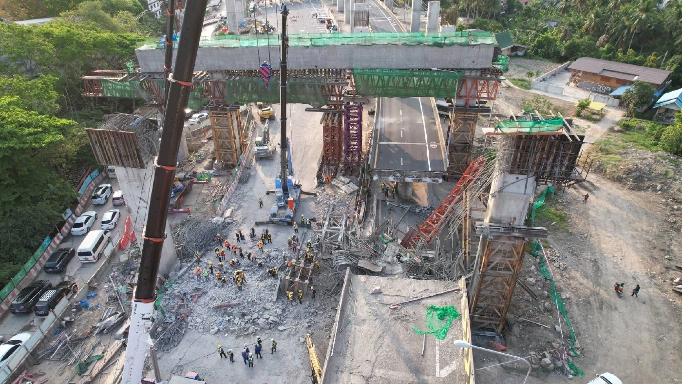 คานถล่มพระราม 2 สมอ.เก็บวัสดุโครงสร้างไปตรวจ มีการทุจริตหรือไม่