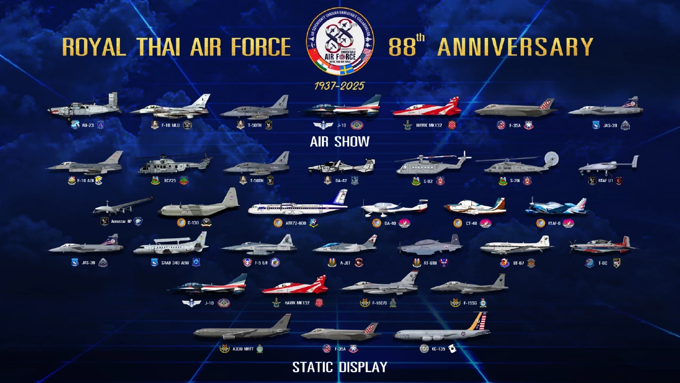 จัดใหญ่! International Air Show ครบรอบ 88 ปี กองทัพอากาศ 7-8 มี.ค. 68