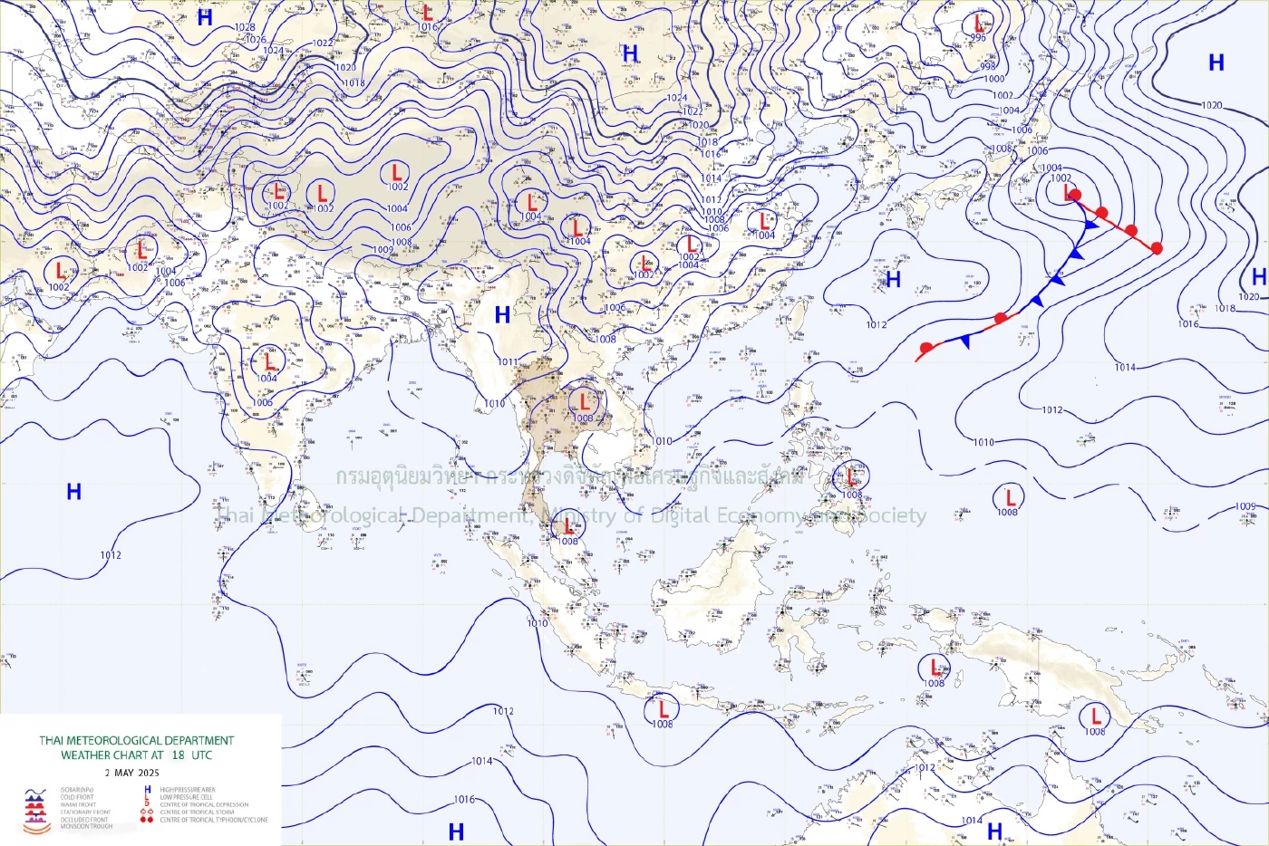 อุตุฯ เตือนทั่วไทย "ฝนตกหนัก" 43 จว. "ภาคใต้" อ่วม- "กทม."ฝน 60%