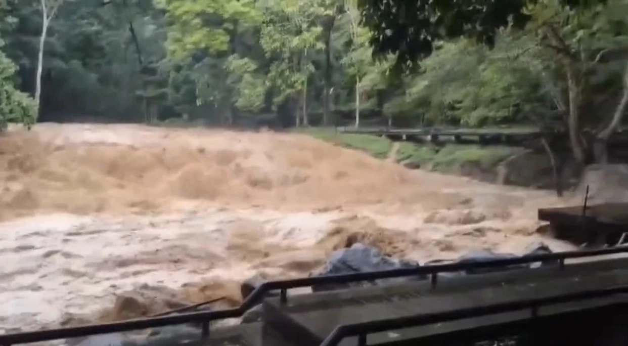 ฝนถล่มเชียงใหม่ น้ำป่าทะลัก อุทยานฯ ประกาศงดเล่นน้ำตกแม่สา