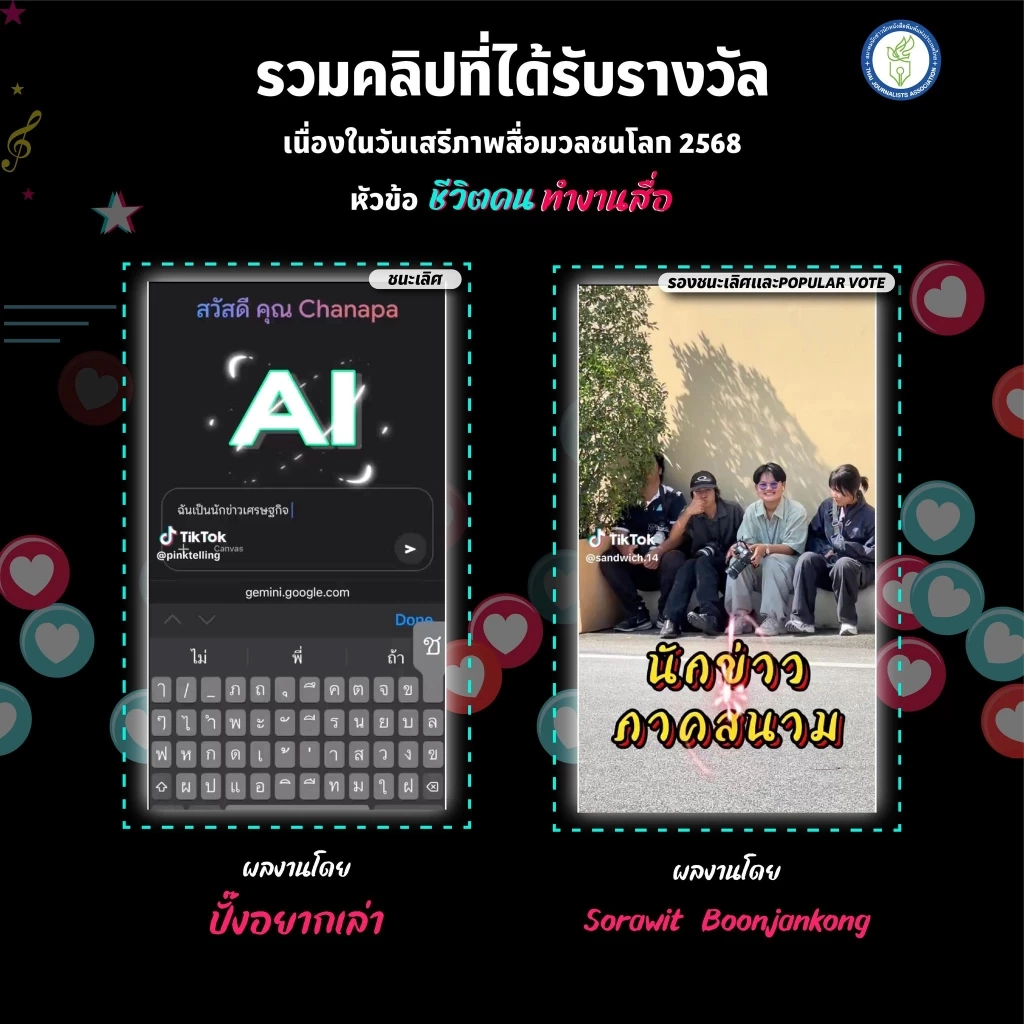 "เนชั่น" คว้า 2 รางวัล ประกวดภาพ-คลิป "วันเสรีภาพสื่อมวลชนโลก 2568"
