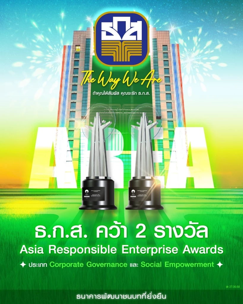 ธ.ก.ส. คว้ารางวัล Asia Responsible Enterprise Awards 2025
