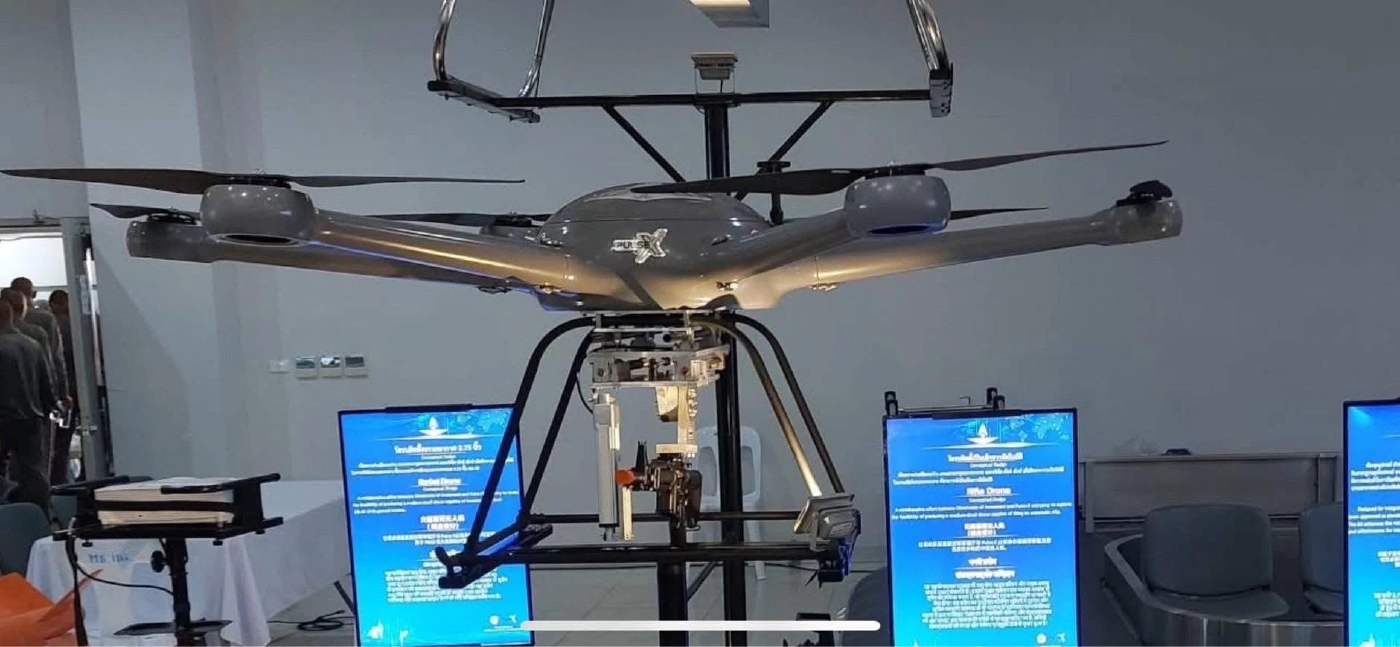 "ทอ." โชว์ "โดรนติดอาวุธ" ร่วมภารกิจ "ลาดตระเวนป้องกันฐานบิน"