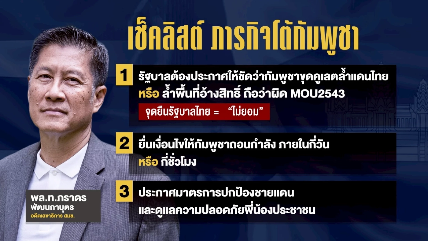 เช็กลิสต์ภารกิจโต้ "กัมพูชา" ทำไมรัฐช้า..เสี่ยงไม่ทันการณ์