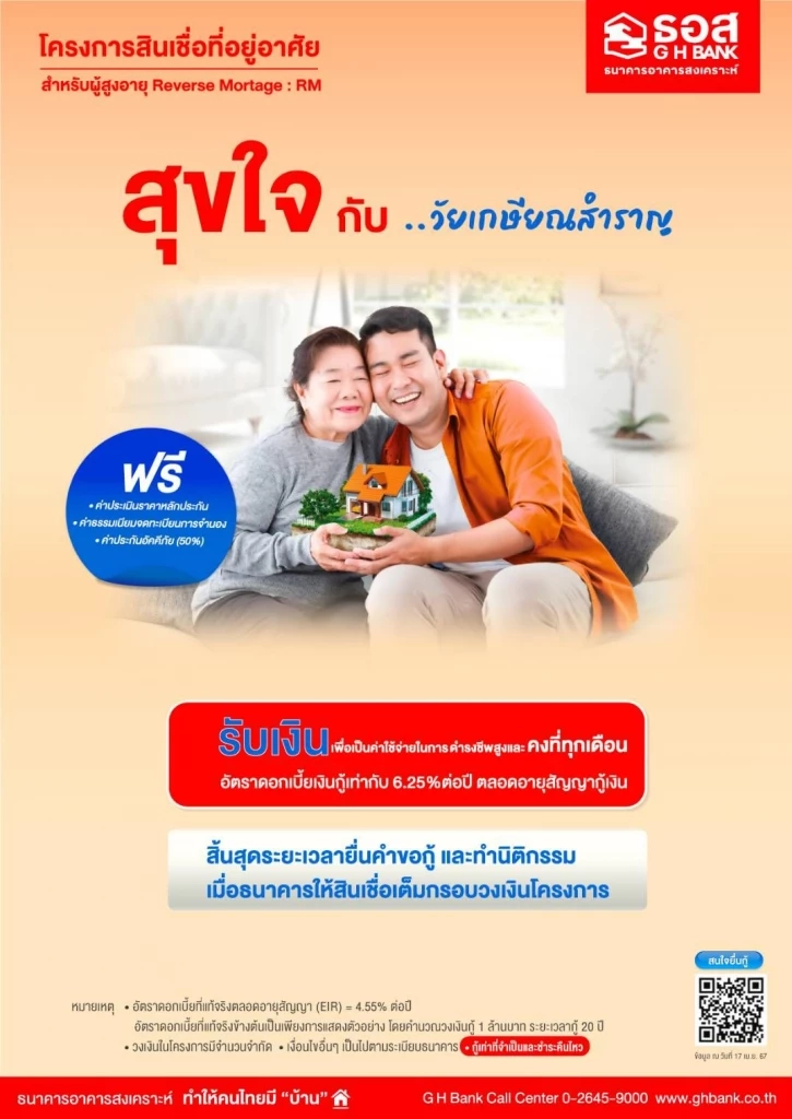 ธอส. ตั้งเป้าปล่อยกู้ใหม่ 2.4 แสนล้าน ชูสินเชื่อรองรับผู้สูงวัย