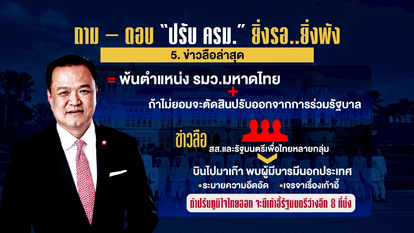 ปรับ ครม. \"ยิ่งรอ..ยิ่งพัง..ยิ่งฝุ่นตลบ\"