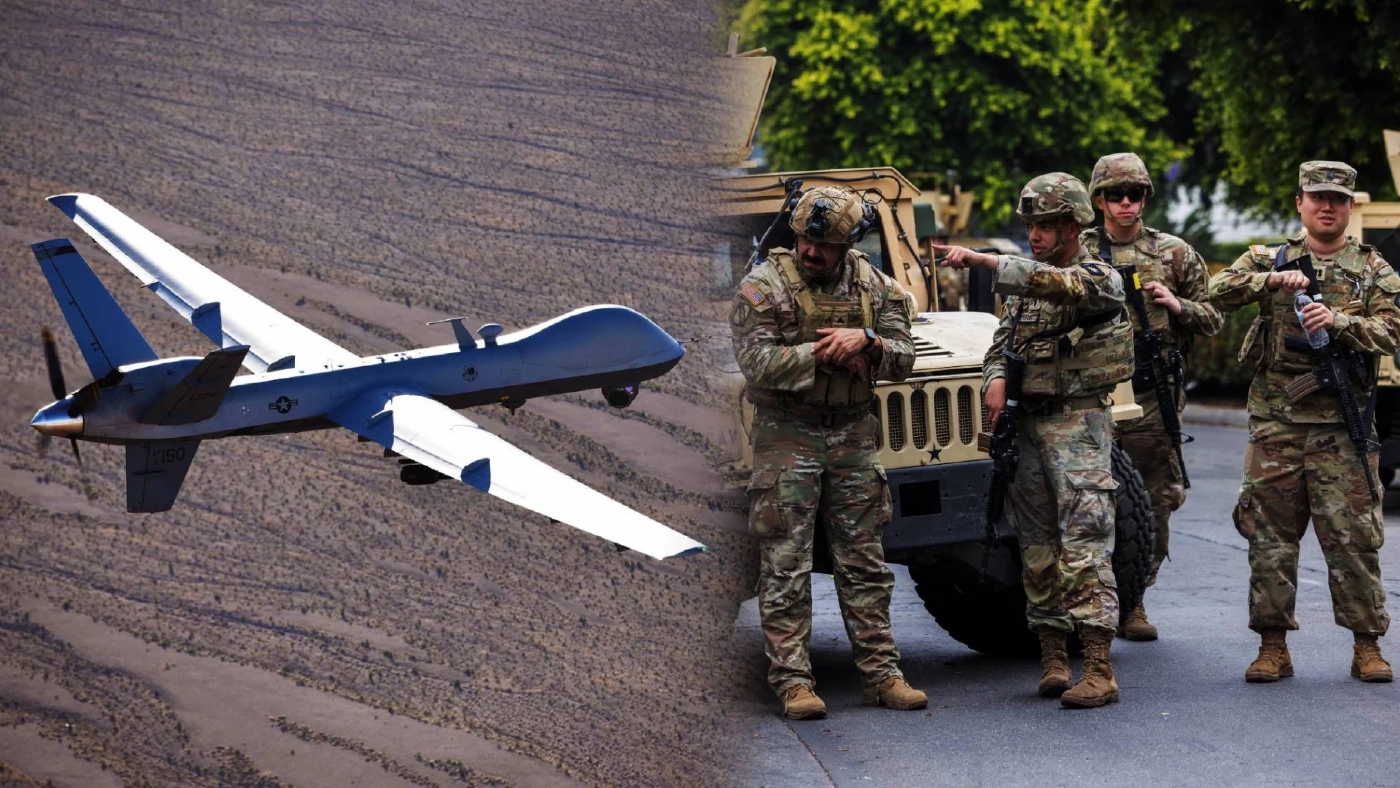 "ทรัมป์" ไฟเขียว "ทหาร-นาวิก"  เตรียมใช้โดรนทหารตรวจการ จับผู้ประท้วงใน LA