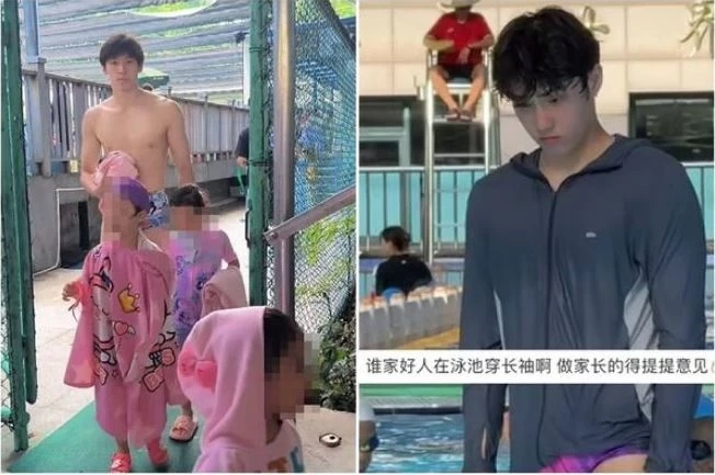โค้ชหล่อเป็นเหตุ แม่จีนพาลูกๆ แห่ต่อคิวเรียนว่ายน้ำ!