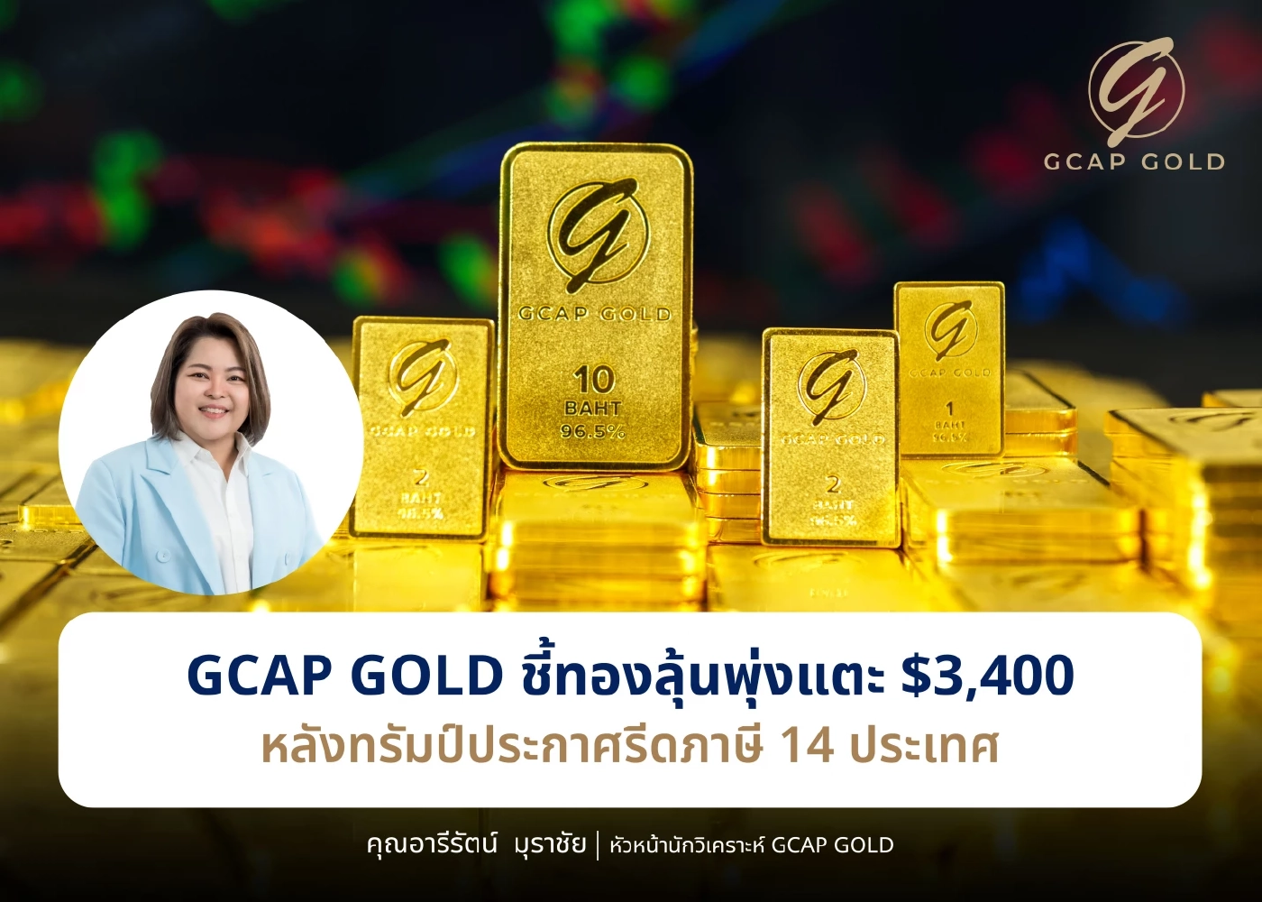 ทองลุ้นพุ่งแตะ 51,800 บาท หลังทรัมป์ประกาศรีดภาษี 14 ประเทศ
