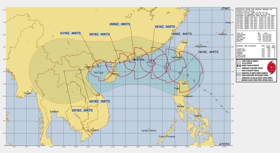 อัปเดตเส้นทาง “พายุโซนร้อนวิภา” เตือน ฉ.5 ไทยฝนตกหนักถึงหนักมาก