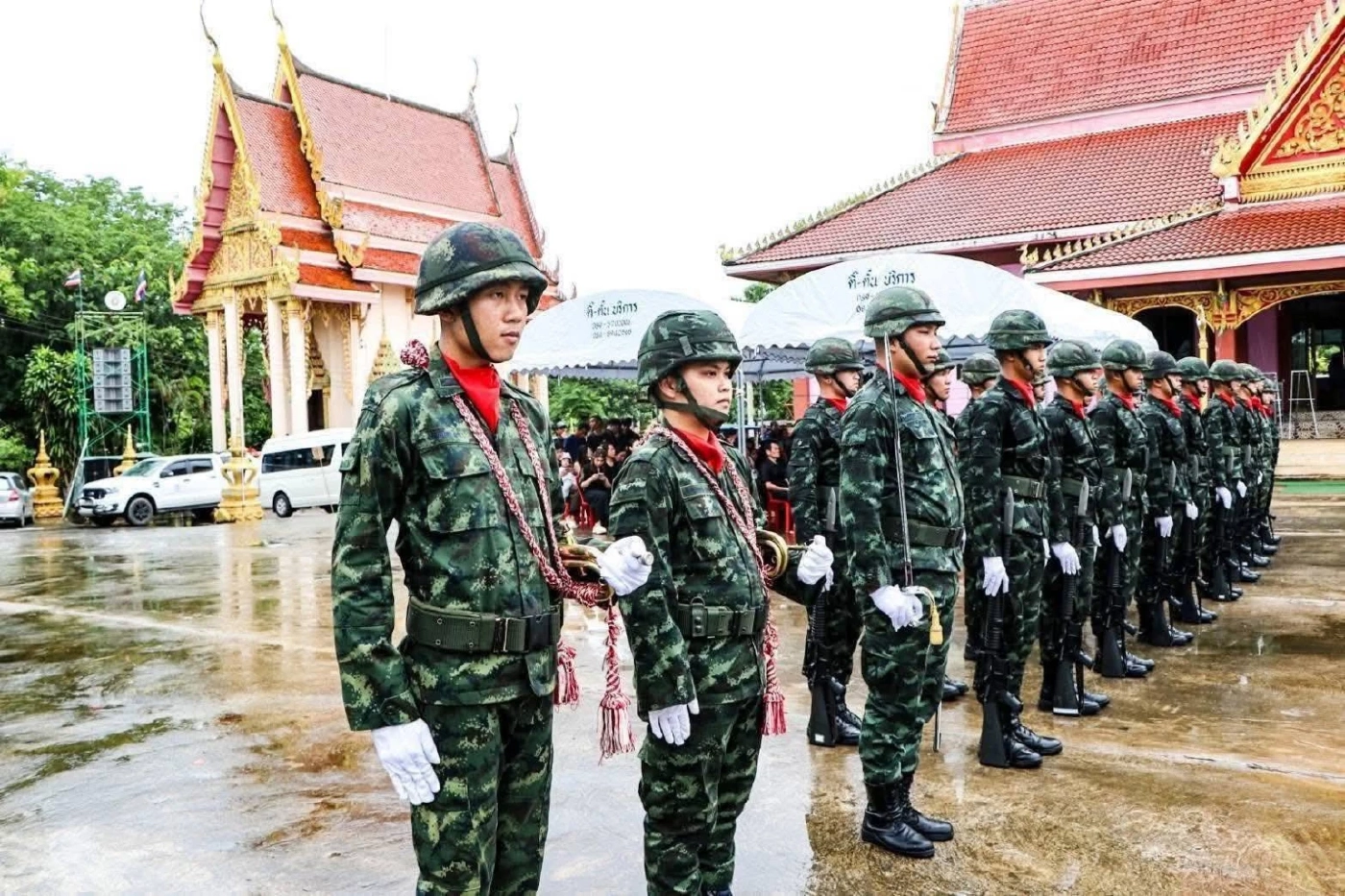 "พิธีส่งร่างทหารกล้า" สดุดีพลีชีพเพื่อชาติ เหตุปะทะชายแดน "ไทย-กัมพูชา"