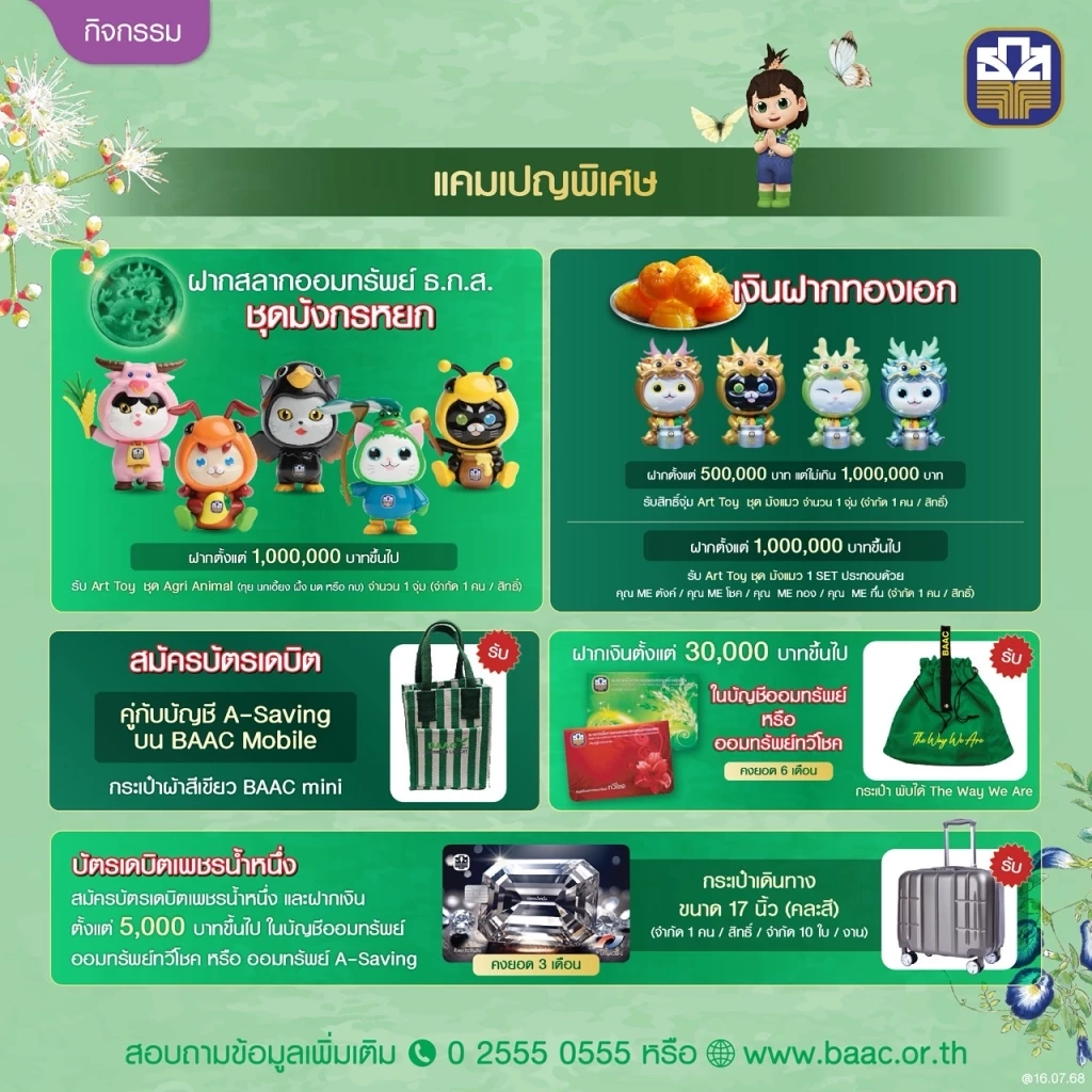 ธ.ก.ส. ชวนฝากสลากออมทรัพย์ ธ.ก.ส. ชุดมังกรหยก ลุ้นจุ่ม Art Toy