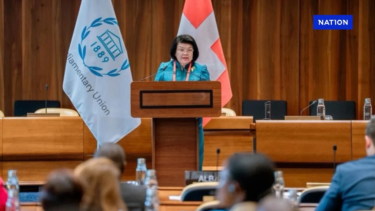 สมเด็จมหารัฐสภาธิการธิบดี ควน โซะดารี ประธานสภากัมพูชา กล่าวในการประชุมสุดยอดประธานรัฐสภาสตรี ครั้งที่ 15 ในห้วงการประชุมสหภาพรัฐสภา ที่กรุงเจนีวา ประเทศสวิตเซอร์แลนด์ 