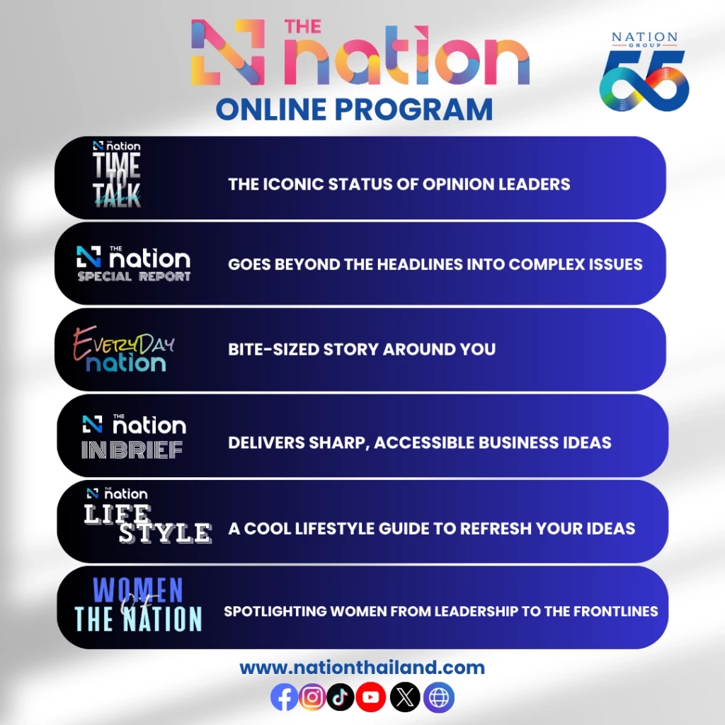 THE NATION  ก้าวสู่ปีที่ 55  ด้วยภารกิจเชื่อมประเทศไทยสู่เวทีโลก THAI HEADLINES GLOBAL IMPACT