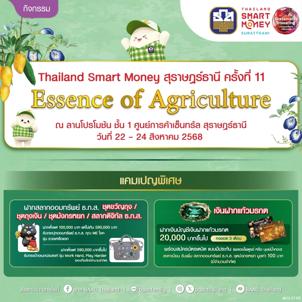 ธ.ก.ส. ขนโปรฯ พิเศษเสิร์ฟชาวใต้ Thailand Smart Money สุราษฎร์ฯ