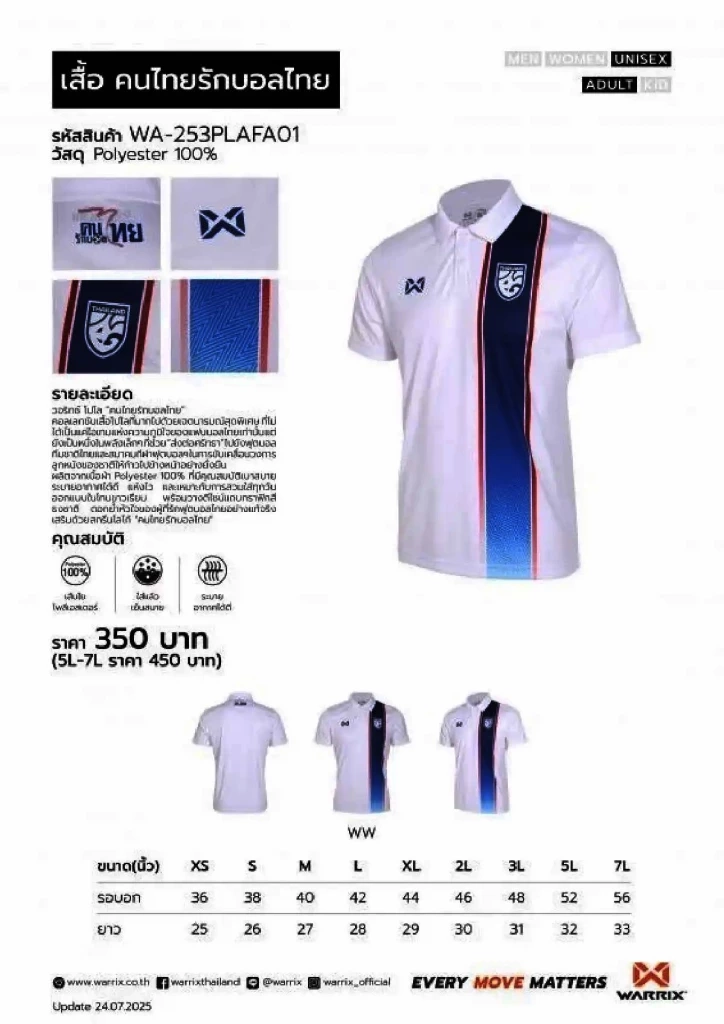 "มาดามแป้ง" เปิดตัว "เสื้อคนไทย รักบอลไทย"