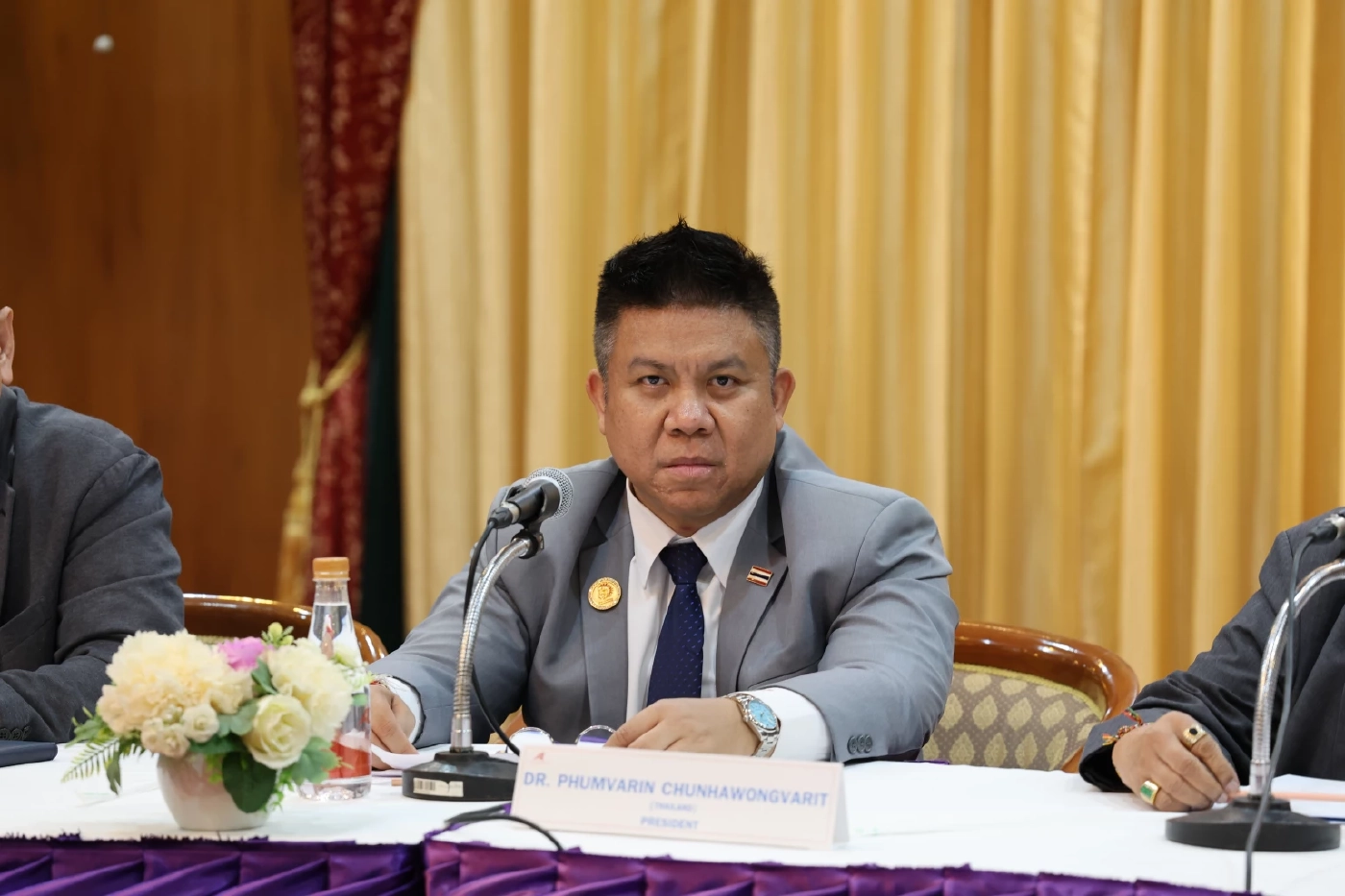 นายภูมิวรินทร์ ชุณหะวงษ์วริศ ประธานสหพันธ์กีฬาเพาะกายและฟิตเนสแห่งเอเชียตะวันออกเฉียงใต้