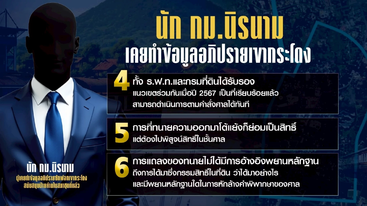 นักกฎหมาย ตอกกลับทนายความ ตอกฝาโลง ปมร้อนที่ดินเขากระโดง