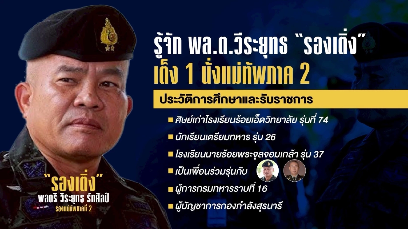 รู้จัก พลตรี วีระยุทธ “รองเติ่ง” เต็ง 1 นั่งแม่ทัพภาค 2