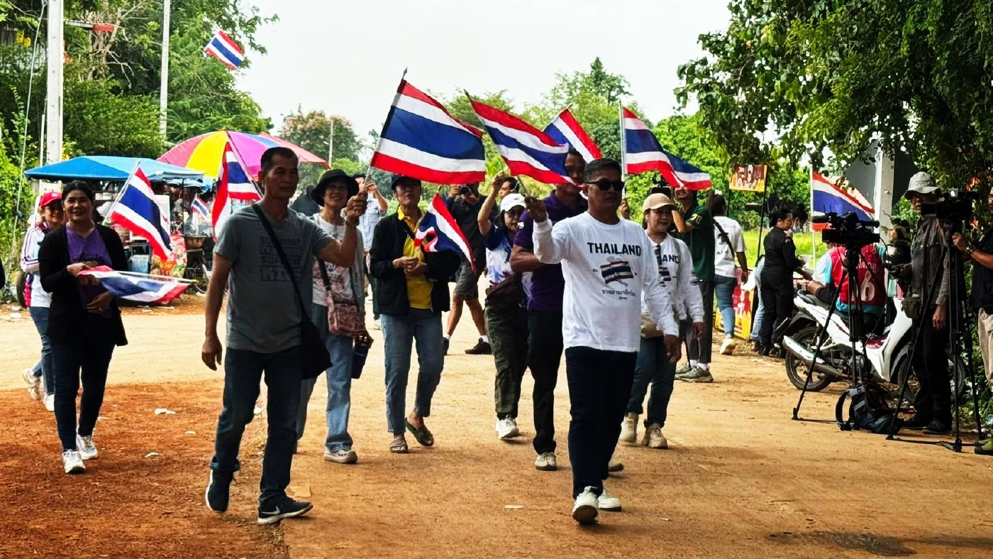 "ผบ.ฉก.อรัญประเทศ" ยืนยัน กลุ่มเเสดงพลังทวงคืนเเผ่นดินไทยยังคงมา "บ้านหนองจาน" ได้