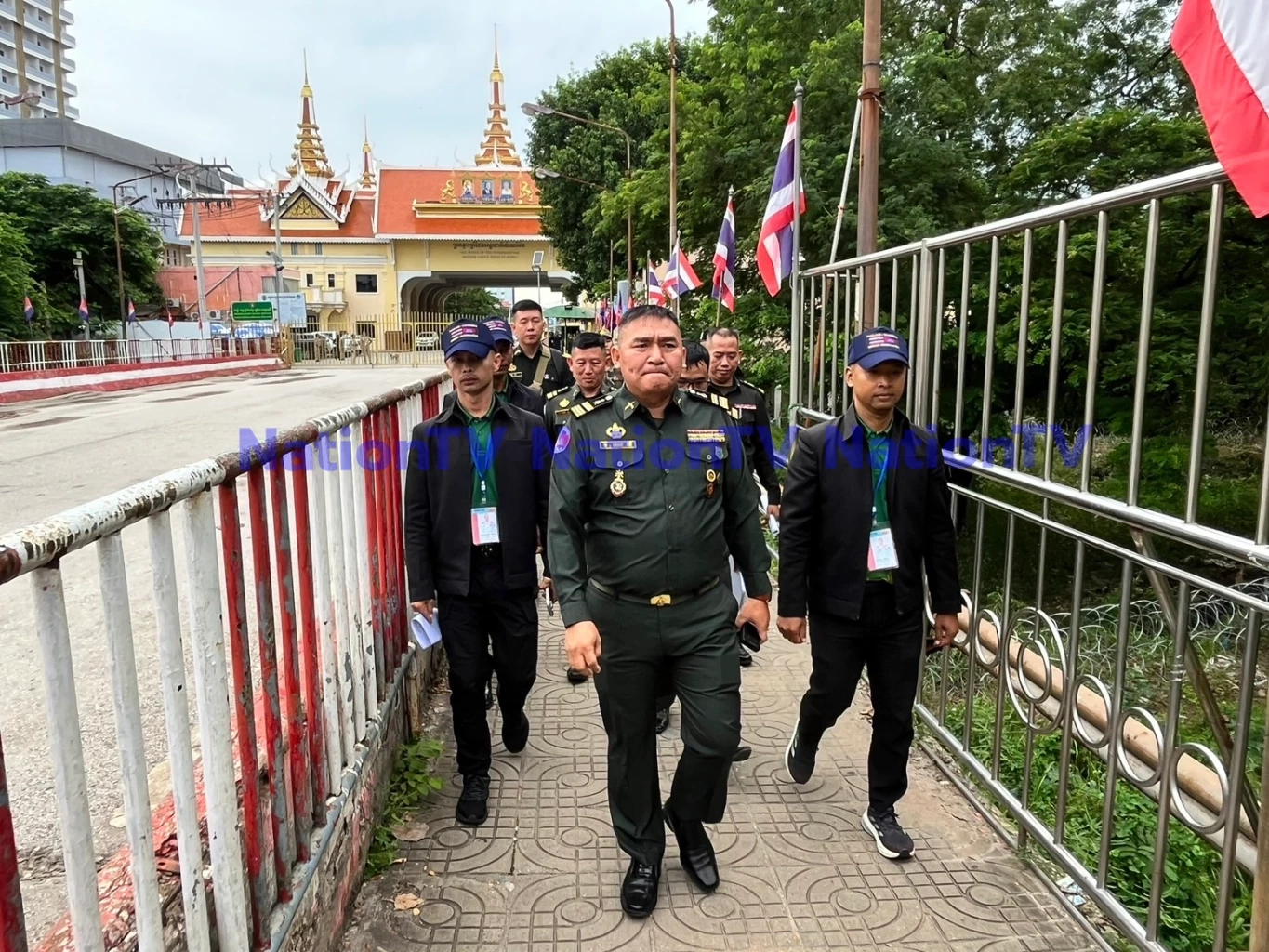 เปิดภาพฝ่ายเลขา RBC กัมพูชา เดินทางข้ามแดนร่วมประชุมกับฝ่ายไทย