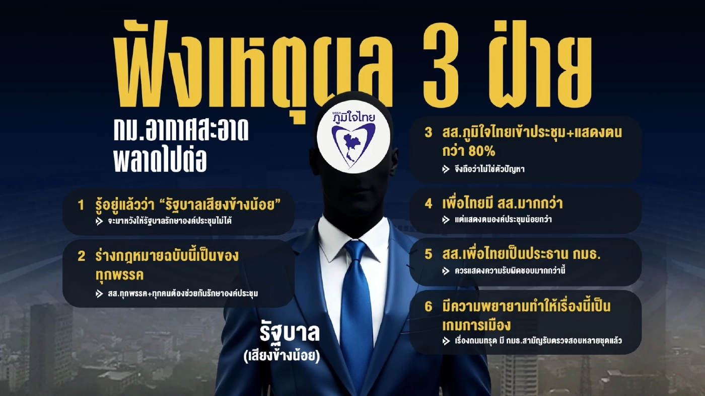 ฟังเหตุผล 3 ฝ่าย "พ.ร.บ.อากาศสะอาด" กลายเป็นอากาศ ใครไร้เหตุผล?