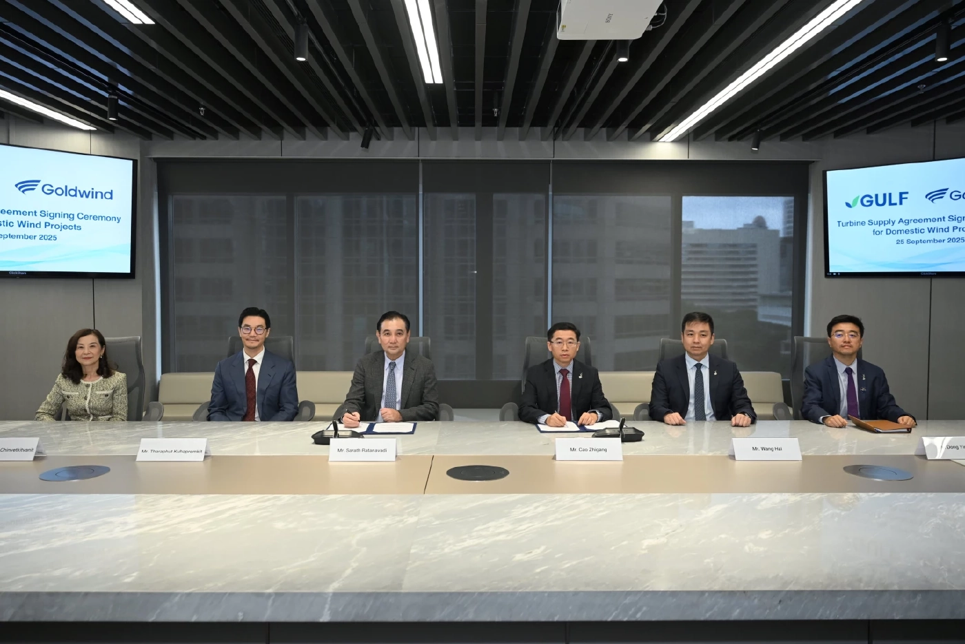 GULF ผนึก Goldwind ลงนามสัญญาจัดหากังหันลม สำหรับ 4 วินด์ฟาร์มในไทย หนุนขับเคลื่อนพลังงานสะอาด