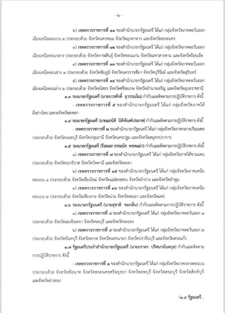 "นายกฯหนู" แบ่งงานรับเลือกตั้ง มอบหมายดูแลภูมิภาค