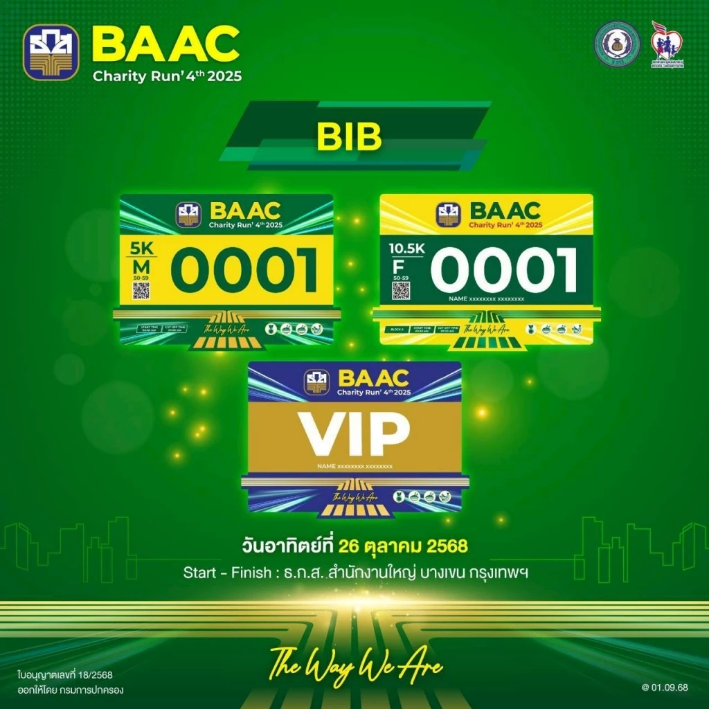 ธ.ก.ส. จัดงานวิ่งครั้งใหญ่แห่งปี BAAC Charity Run 4th 2025