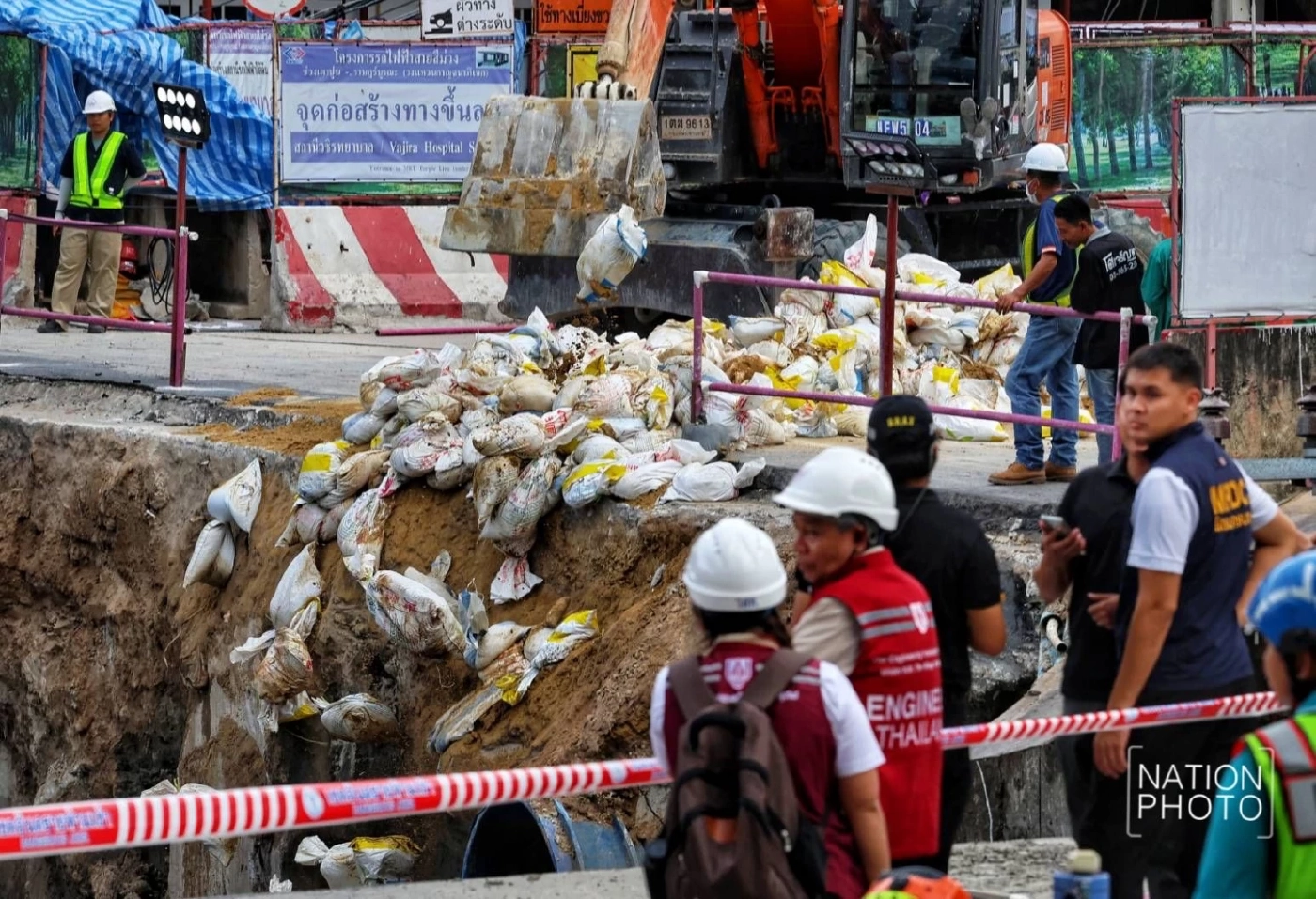 รฟม.-ผู้รับเหมารถไฟฟ้าสายสีม่วง แจงปม "ถนนยุบ" เร่งคืนพื้นที่ใน 14 วัน
