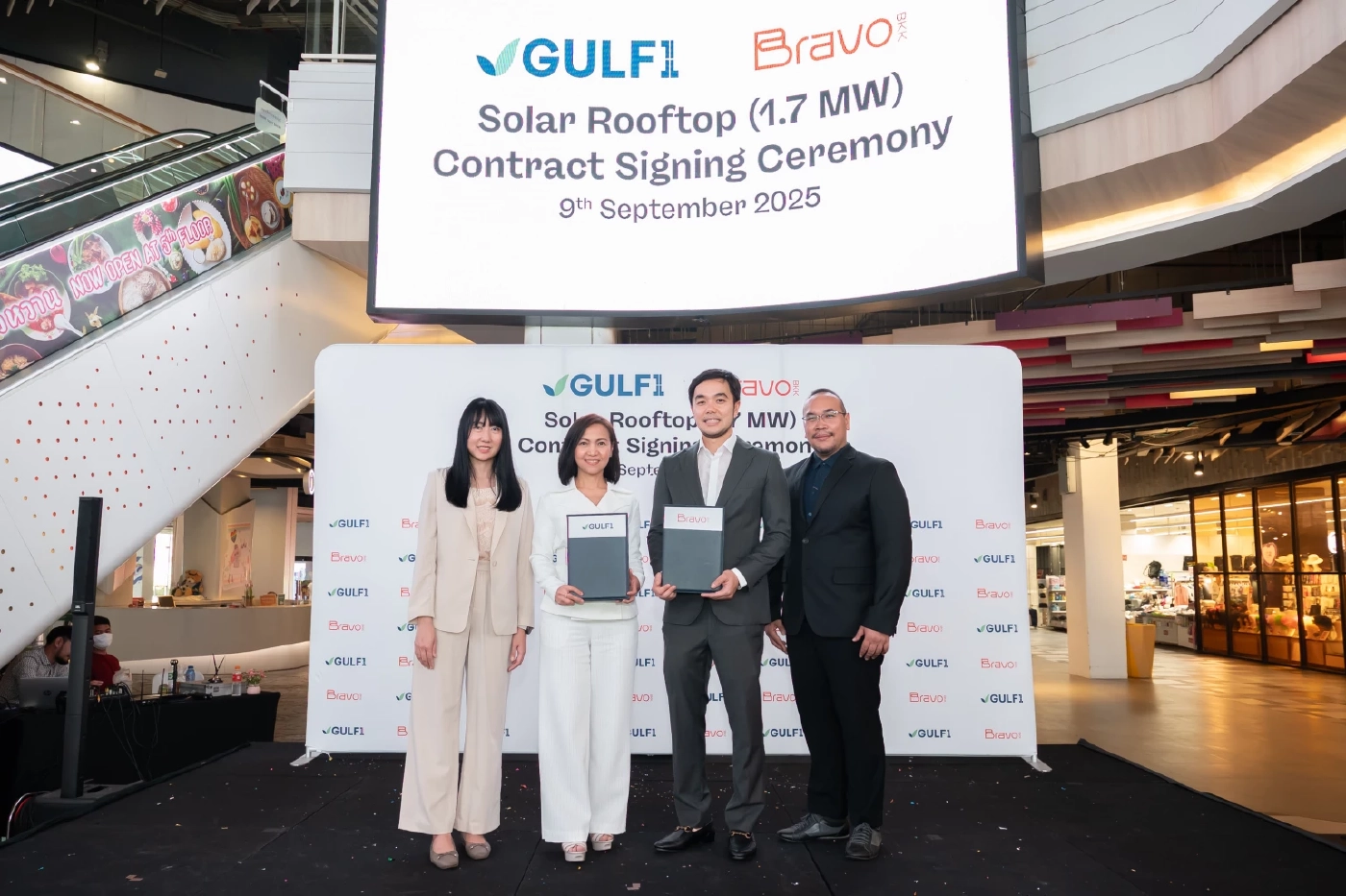 GULF1 จับมือ Bravo BKK ติดตั้งโซลาร์รูฟท็อปบนพื้นที่ 7,500 ตร.ม. หนุนใช้พลังงานสะอาด