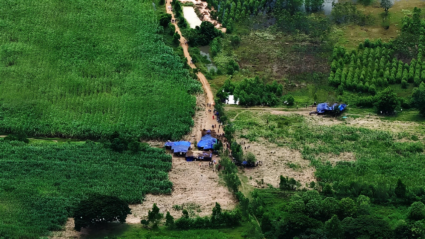 เปิดภาพโดรน! "กัมพูชาการละคร" กลับมาเเล้ว ป่วน 2 จุด