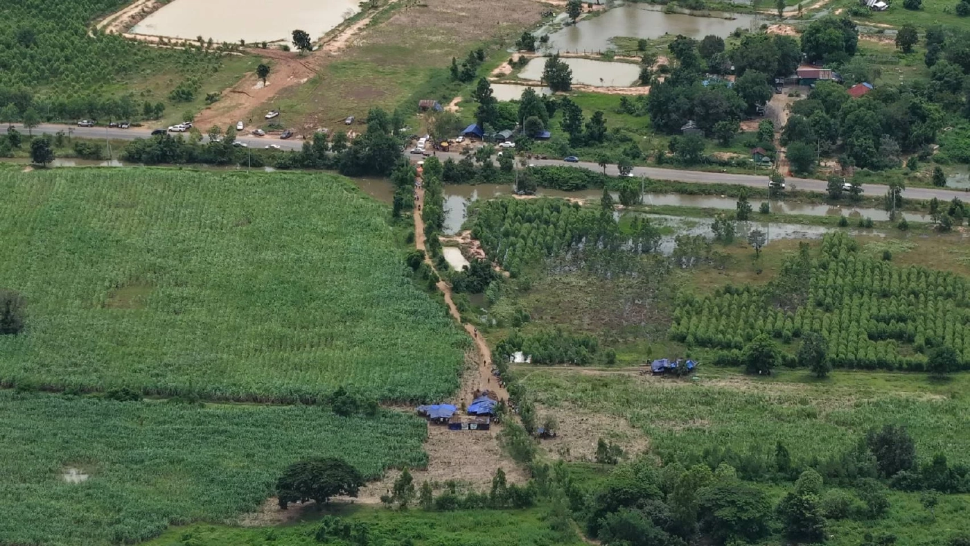 เปิดภาพโดรน! "กัมพูชาการละคร" กลับมาเเล้ว ป่วน 2 จุด