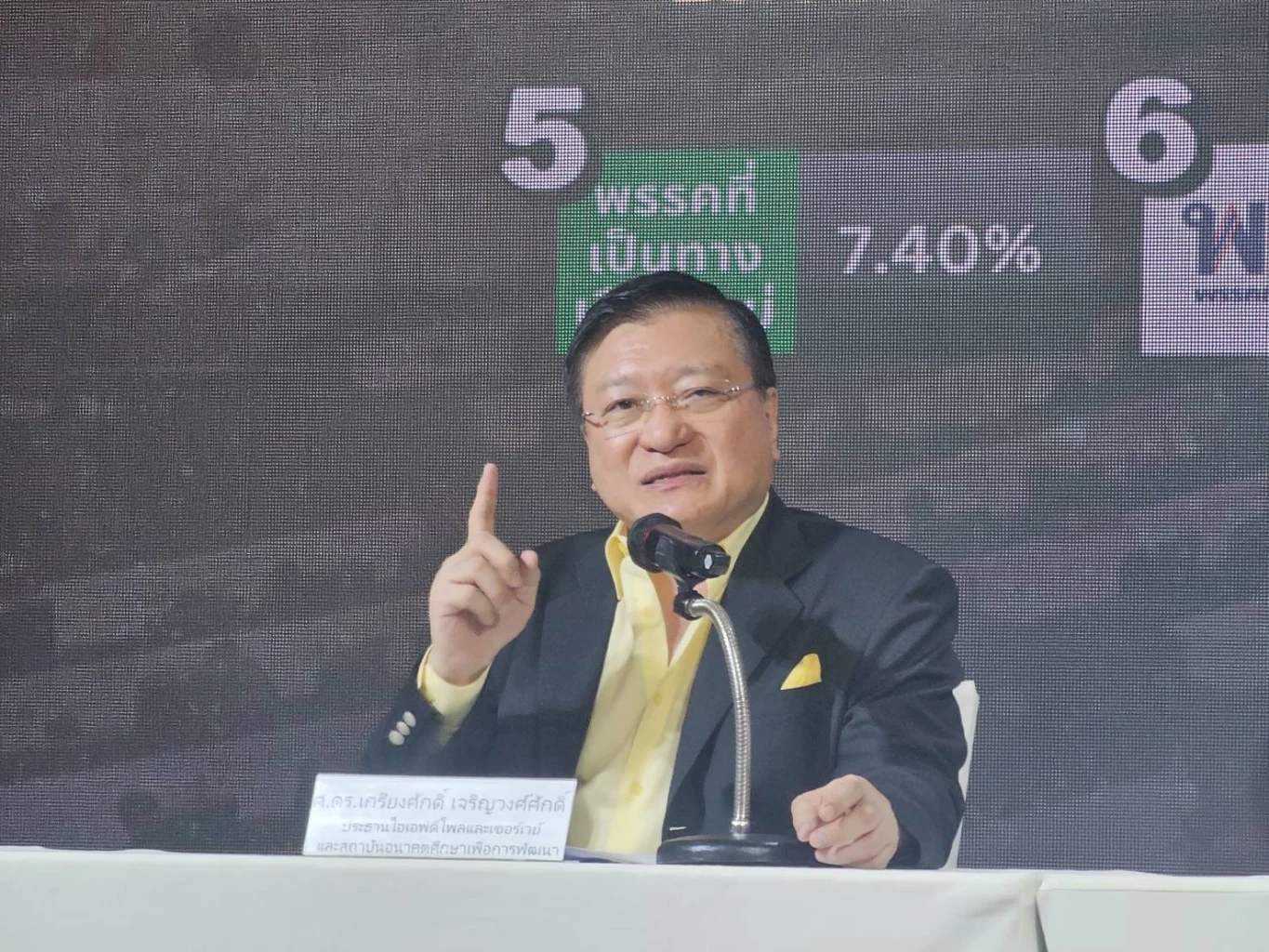 ศ.ดร.เกรียงศักดิ์ เจริญวงศ์ศักดิ์ (ดร.แดน) ประธานสถาบันการสร้างชาติ ประธานสถาบันอนาคตศึกษาเพื่อการพัฒนา